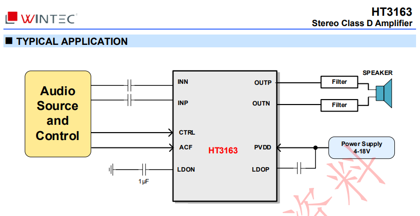 圖片[2]-HT3163丨40W 免電感濾波 D類音頻功放